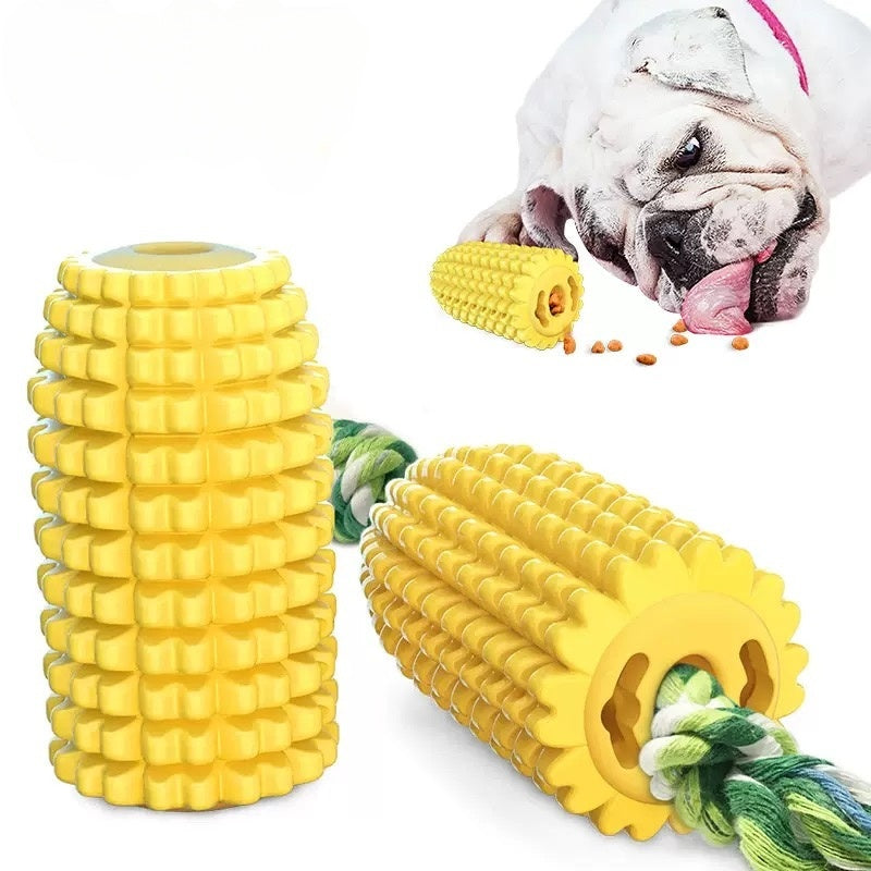 Corn-Shaped Squeaky Dog Toothbrush