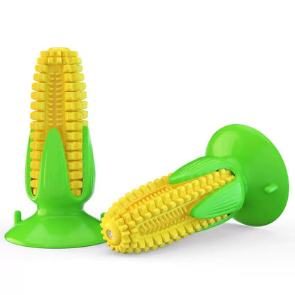 Corn-Shaped Squeaky Dog Toothbrush