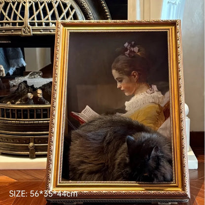 Oil Painting Style Cat Bed
