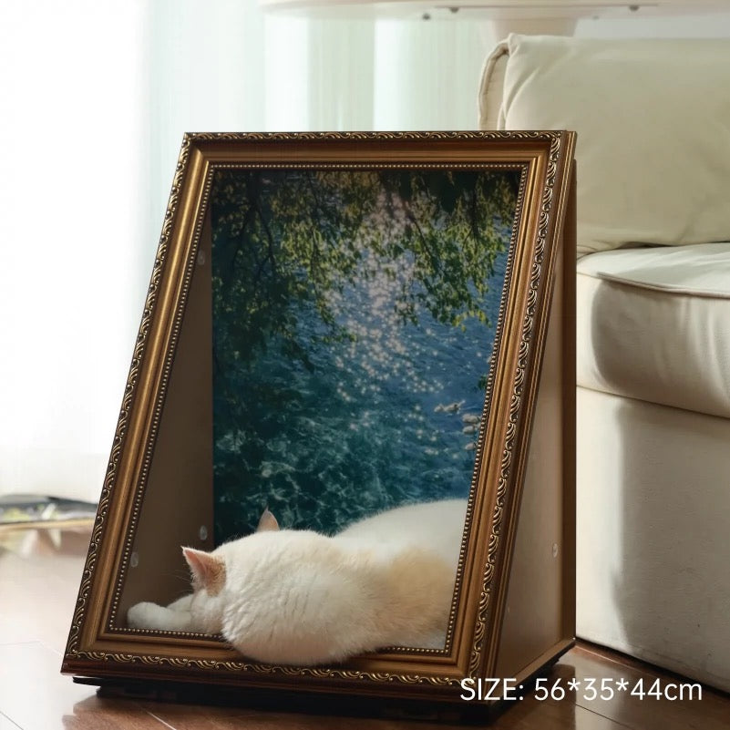 Oil Painting Style Cat Bed