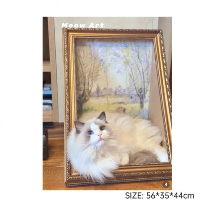 Oil Painting Style Cat Bed