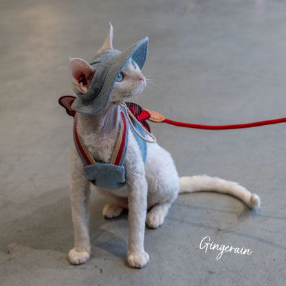 Cat Denim Costume with Bow Tie