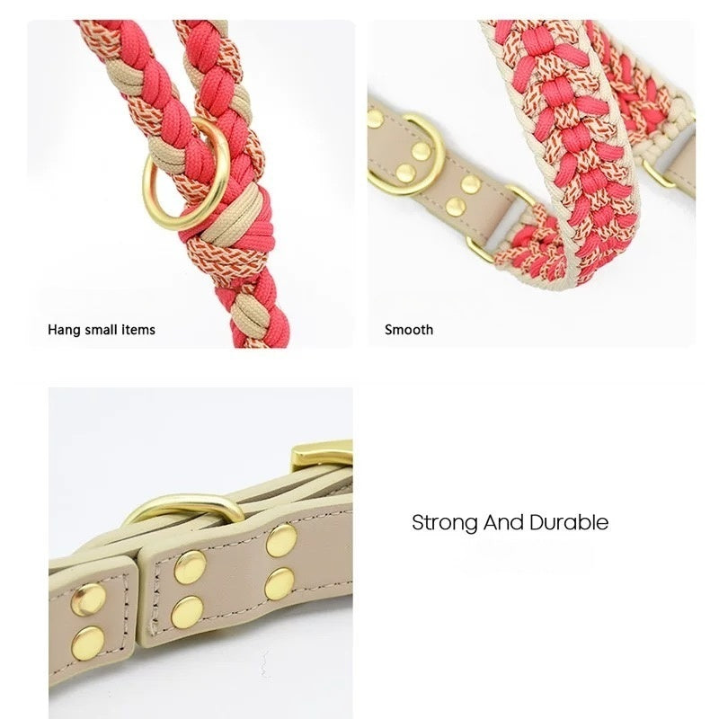 Fashion Hand-Braided Leather Leash