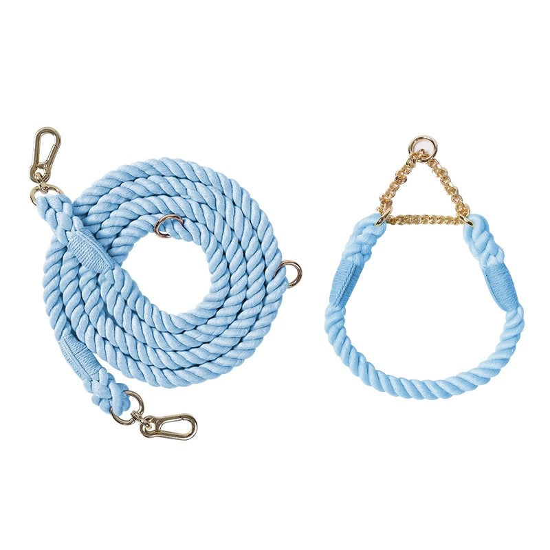 Woven P-Type Dog Collar and Leash Set