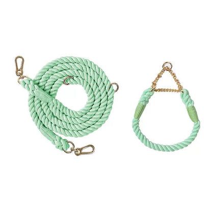 Woven P-Type Dog Collar and Leash Set