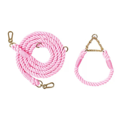 Woven P-Type Dog Collar and Leash Set
