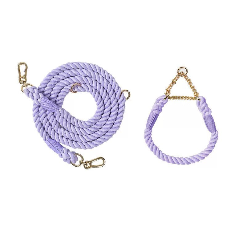 Woven P-Type Dog Collar and Leash Set