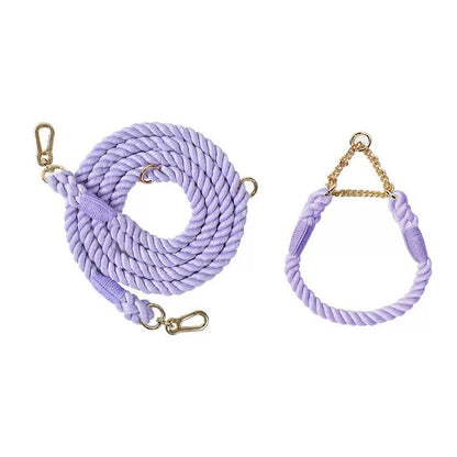 Woven P-Type Dog Collar and Leash Set