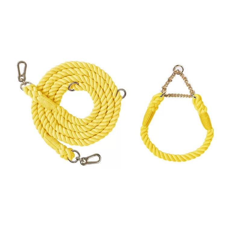 Woven P-Type Dog Collar and Leash Set