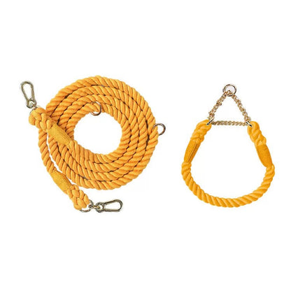 Woven P-Type Dog Collar and Leash Set