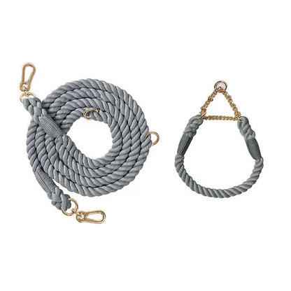 Woven P-Type Dog Collar and Leash Set