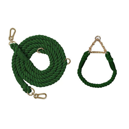 Woven P-Type Dog Collar and Leash Set
