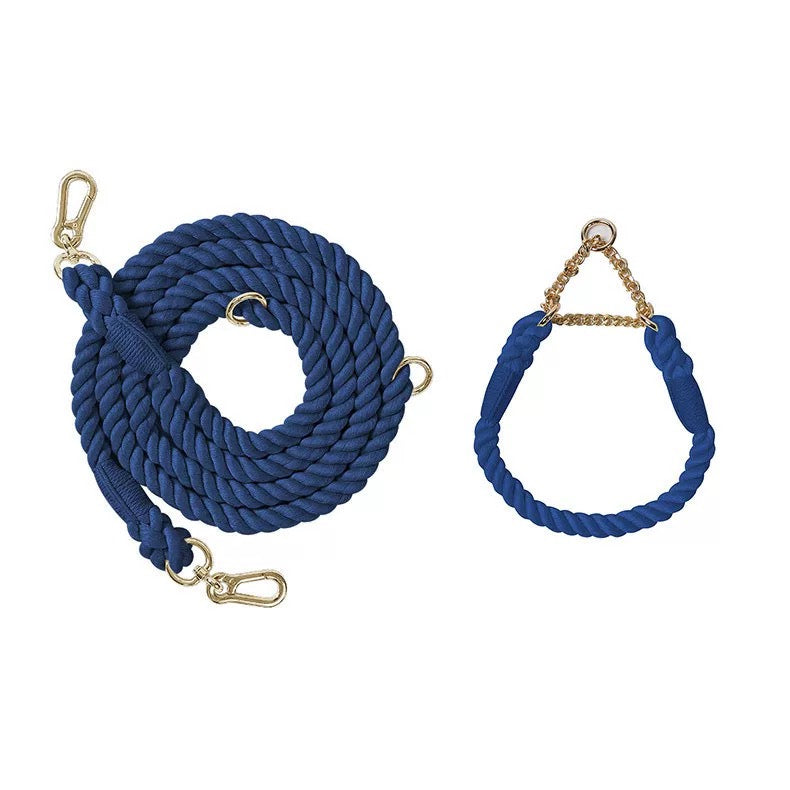 Woven P-Type Dog Collar and Leash Set