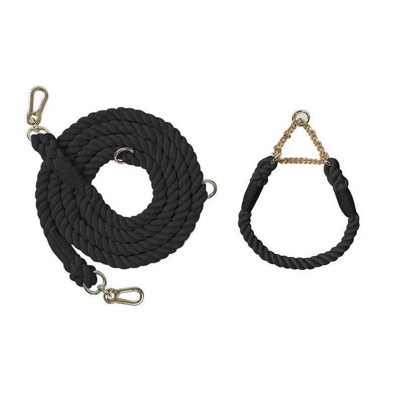 Woven P-Type Dog Collar and Leash Set